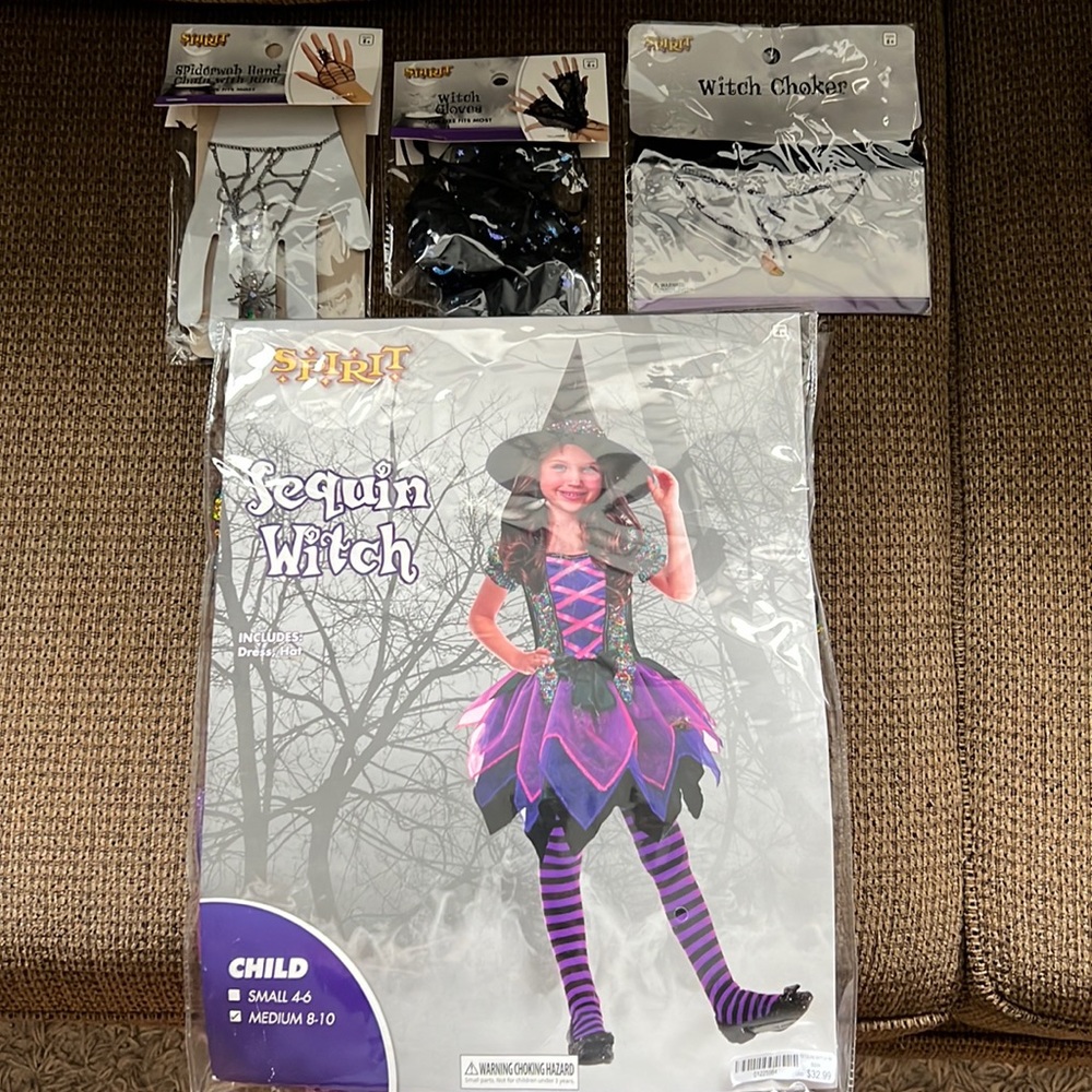 Spirit Halloween Costume Sequin Witch